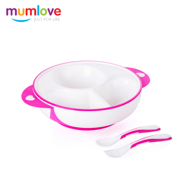 Eco-Friendly baby dishes with spoon and fork baby food bowl,plastic bowl with handle