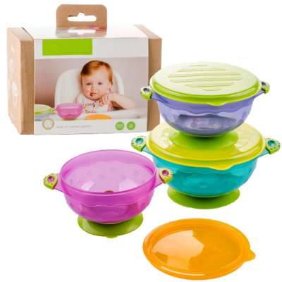 Stay Put Baby Feeding Bowls,3 Size Baby Bowl Set,Baby Utensils Bowls,Bpa Free