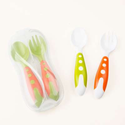 Baby Fork and Spoon Set, Baby Toddler Utensils with Bonus Travel Carrying Case