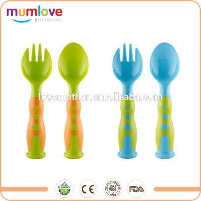 Mumlove Babies products 2017 safe temperature baby feeding spoon and fork set